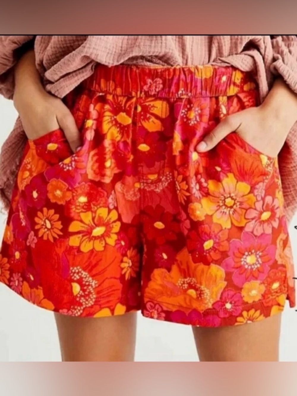 Free People Palo Duro Floral Print Pull-On Shorts Size: XS